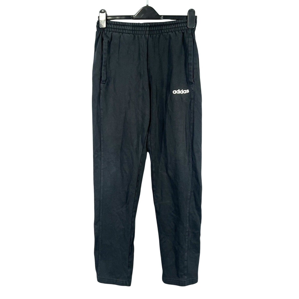 ADIDAS Women's BLACK Stretch Knit ELASTIC WAISTBAND 2-Pocket LOGO Pants Sz S